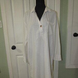 White Shirt Dress - Size Large
